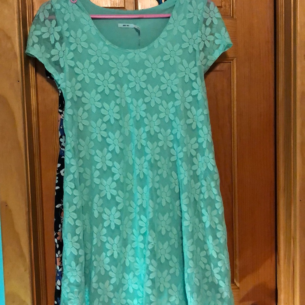 Mint floral babydoll dress